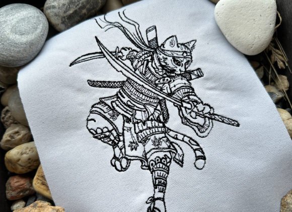 Cat Samurai Machine Embroidery Design Review