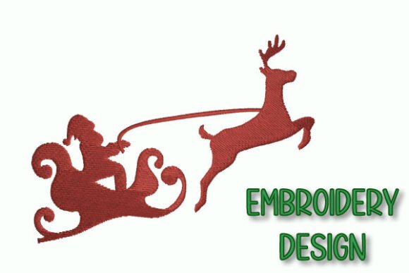 Christmas Sleigh Silhouette Embroidery