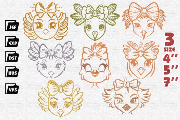 Cute Cartoon Turkey Set Embroidery Review