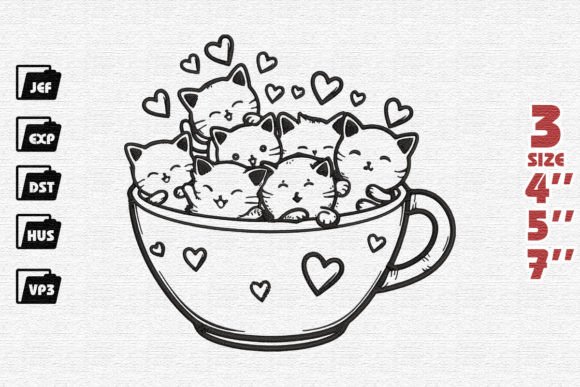Cute Cat in Cup Embroidery: A Designer’s Review