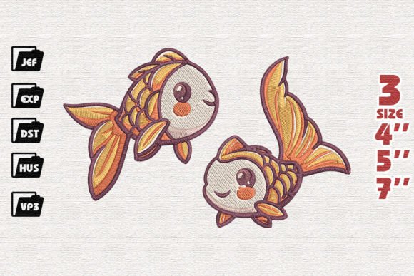 Cute Gold Fishes Embroidery Review