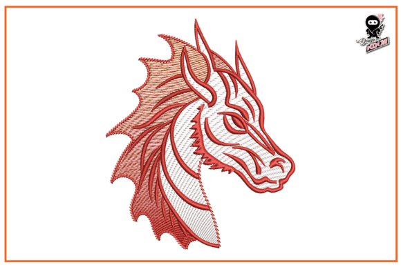 Drafting Dragon Head Embroidery for Your Shop