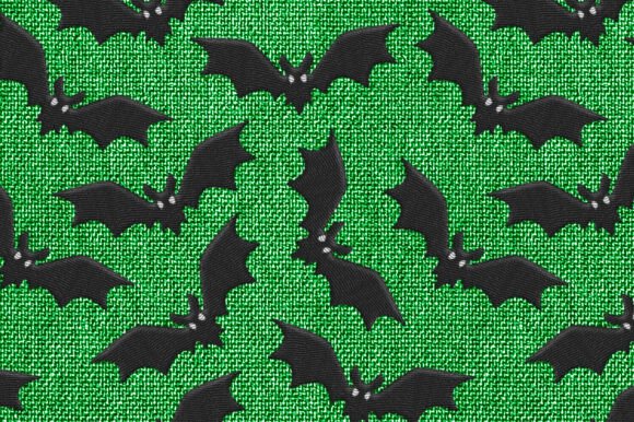 Halloween Embroidery Bats Green Pattern Review