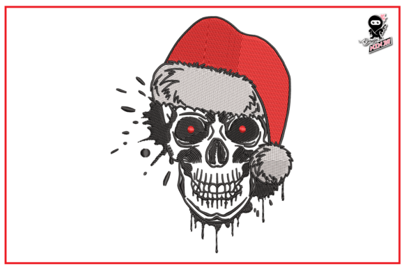 Santa Claus Skull, Christmas Embroidery Review