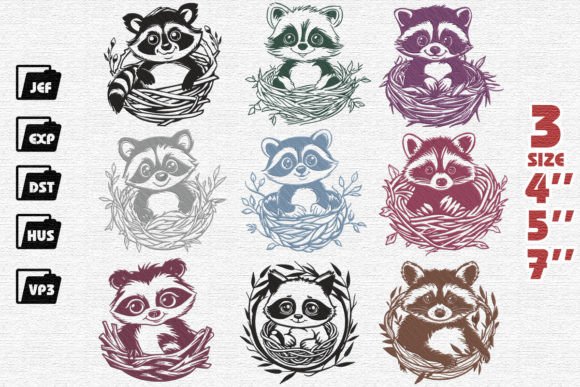 Set of 9 Cute Raccoon Embroidery Review