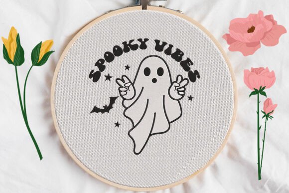 Spooky Vibes with Ghost Embroidery